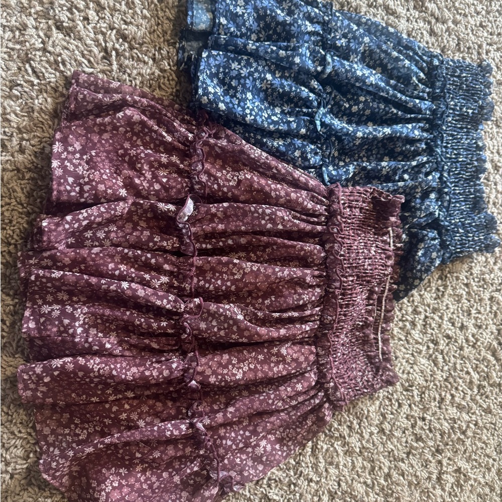 Altar'd State Floral Skirts in Blue and Burgundy